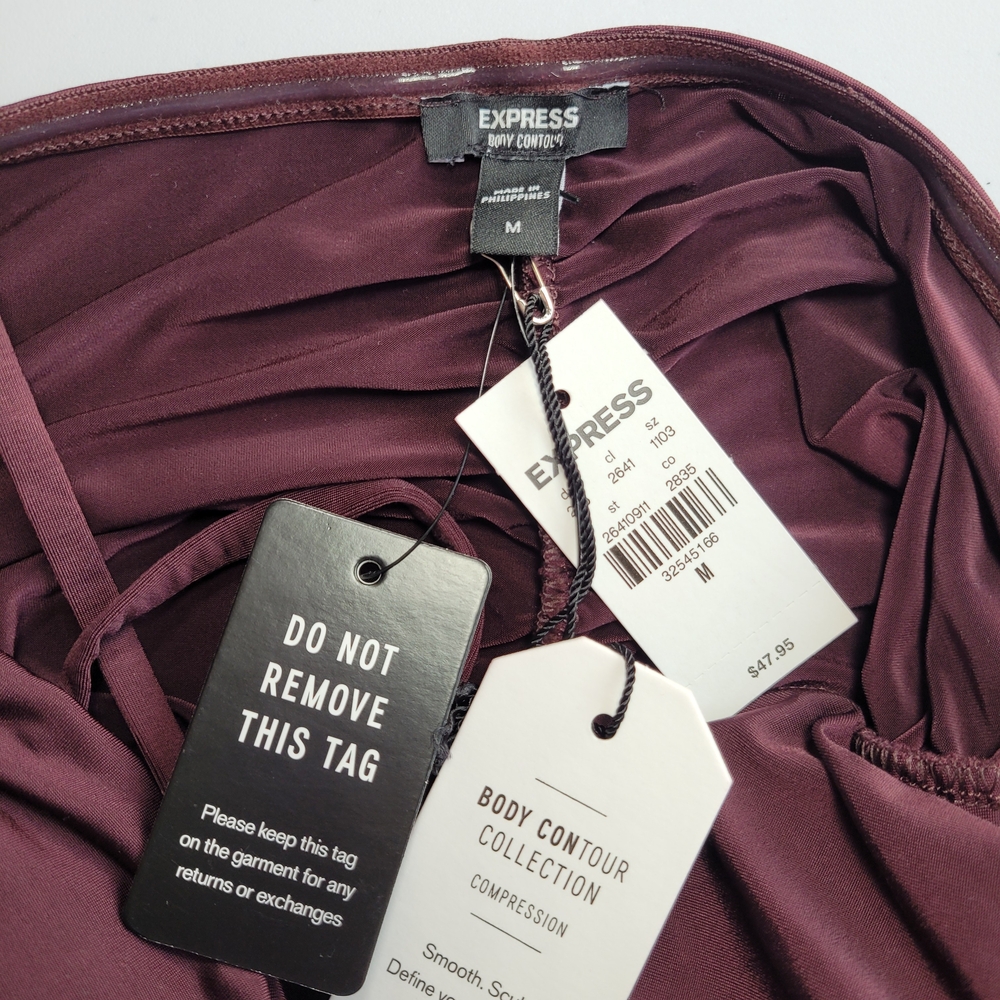 Express Maroon Gathered Bodysuit - Picture 3 of 5
